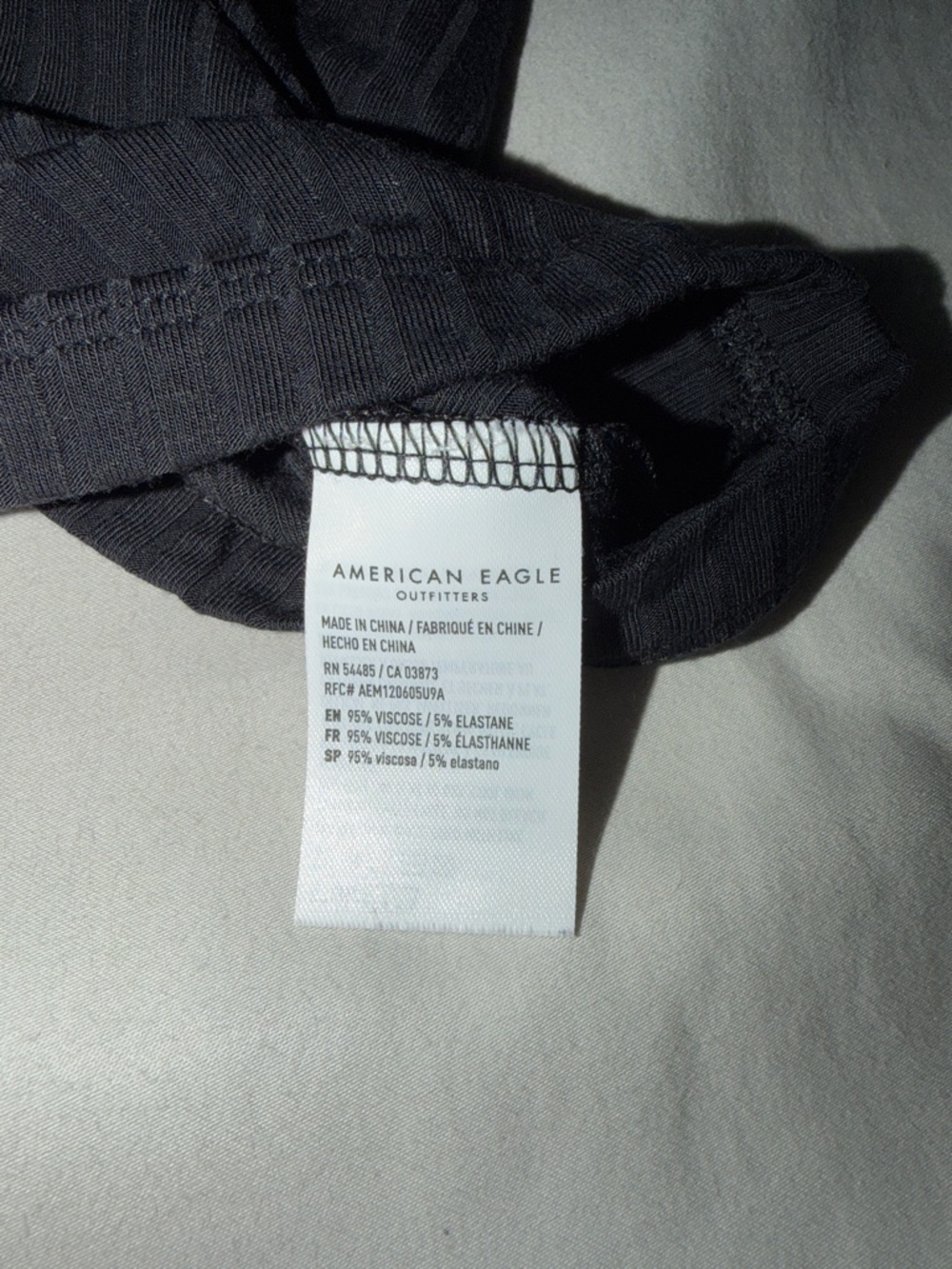 American Eagle Outfitters‎ Black Ribbed Strapless Tube Top - Picture 4 of 6